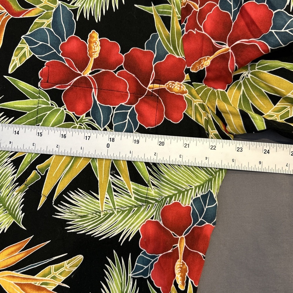Hilo Hattie Hawaiian Shirt Mens Large Leaf Hibiscus Aloha Made In Hawaii - Picture 6 of 7